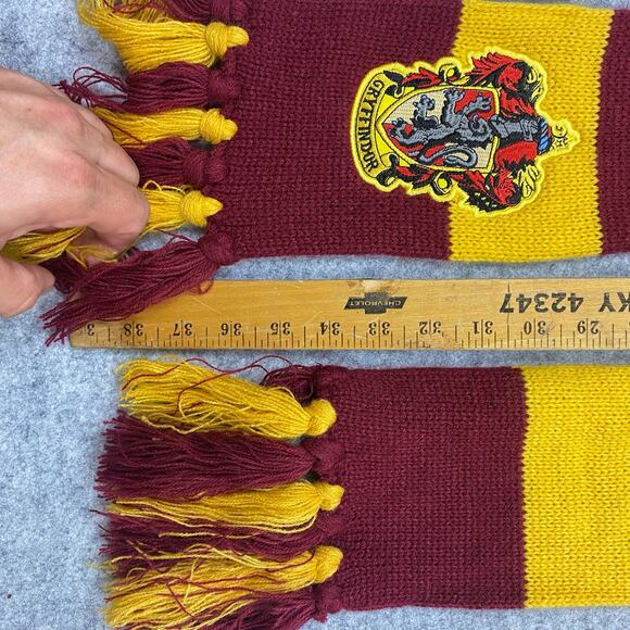 Harry Potter scarf striped it red yellow long 76 inch - Picture 3 of 5